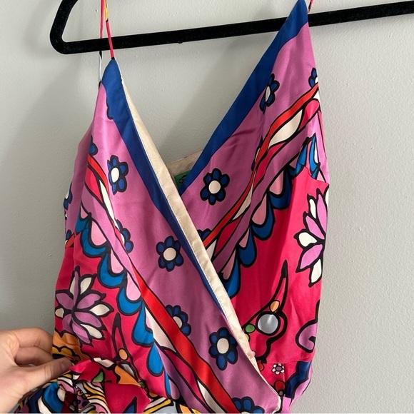 Tibi Wrap Silk Boho Floral Dress - Picture 3 of 4